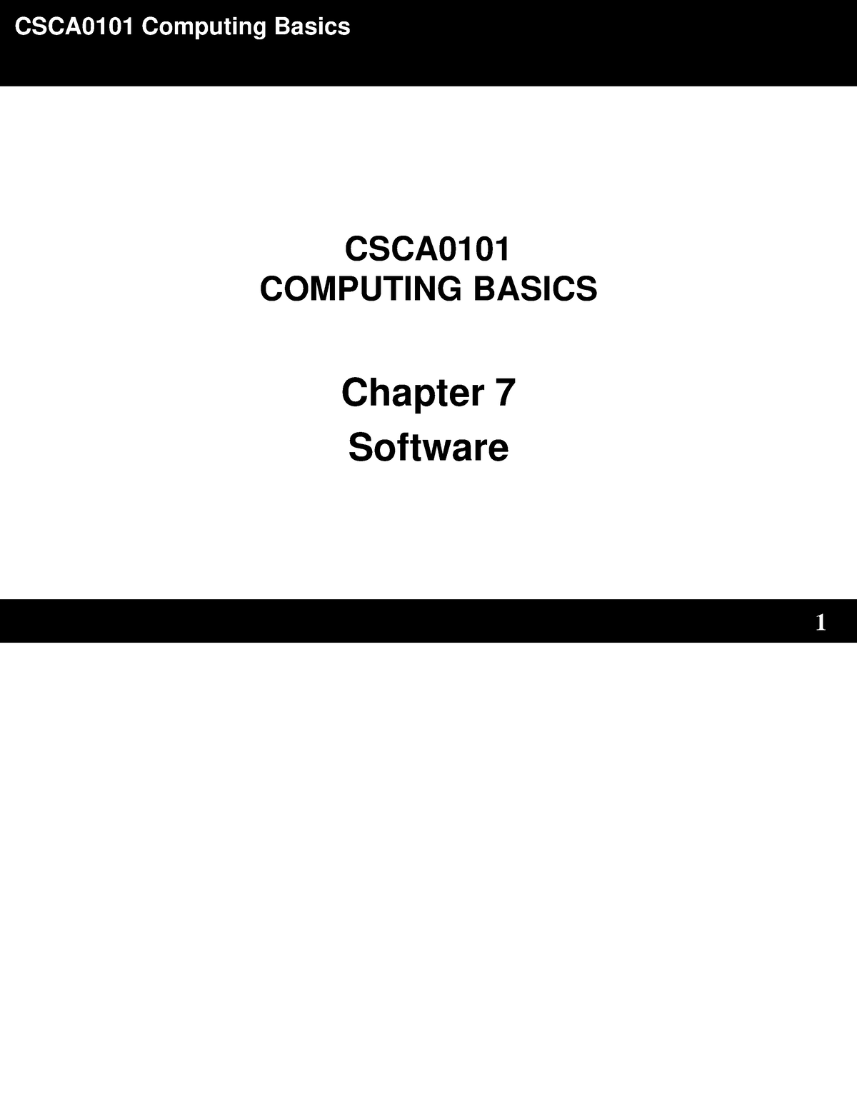 System Software 3csca0101 Ch07 - CSCA COMPUTING BASICS Chapter 7 ...