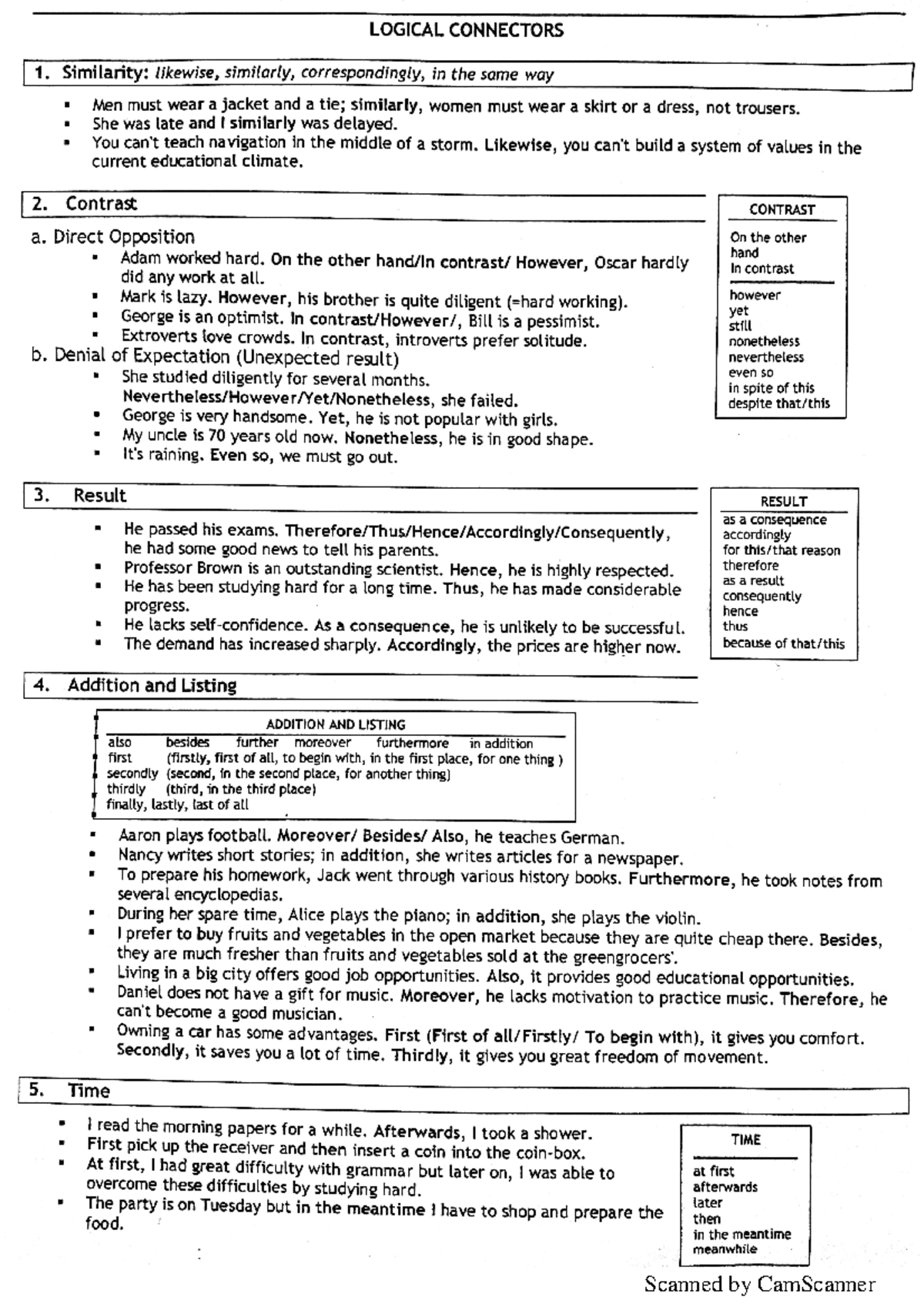 Logical connectors in english - Communication And Interculturality: The ...