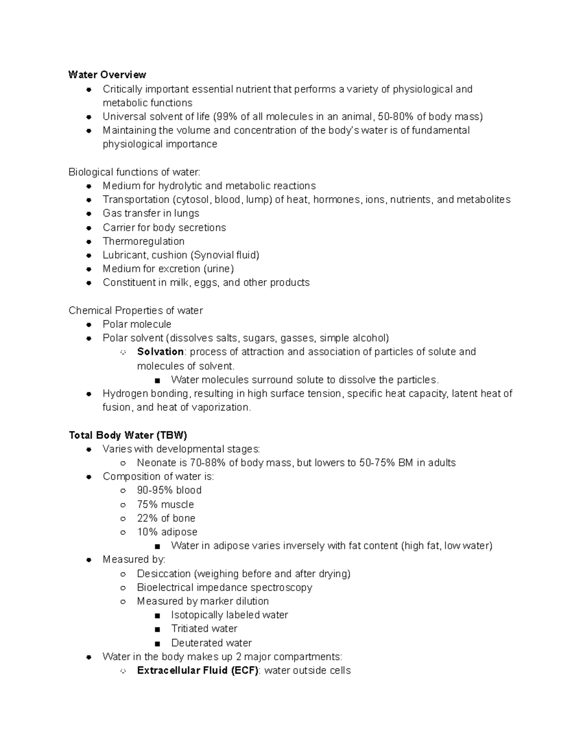 ASCI 350 - Water - Water Overview Critically important essential ...