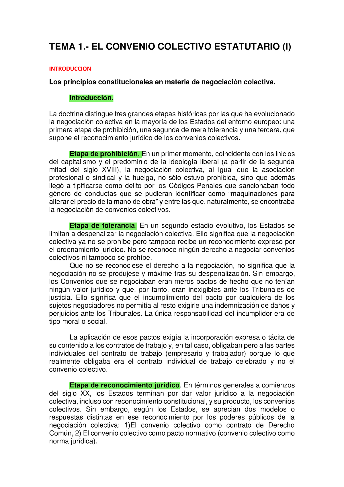 TEMA1 Sindii 22 - Tema 1 Derecho Sindical II 2021-2022 - TEMA 1.- EL ...