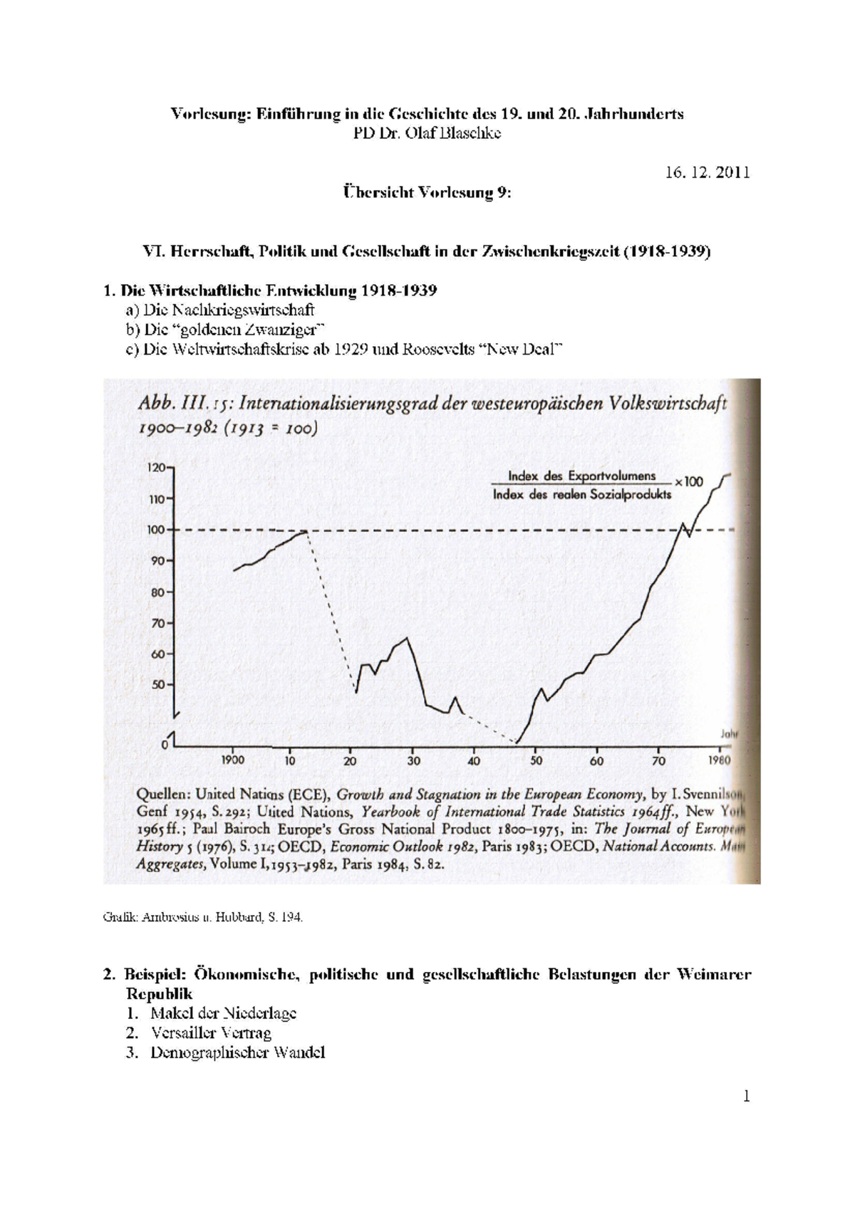 VL 1920 Jh bersicht 09 Zwischenkriegszeit Demokratie und