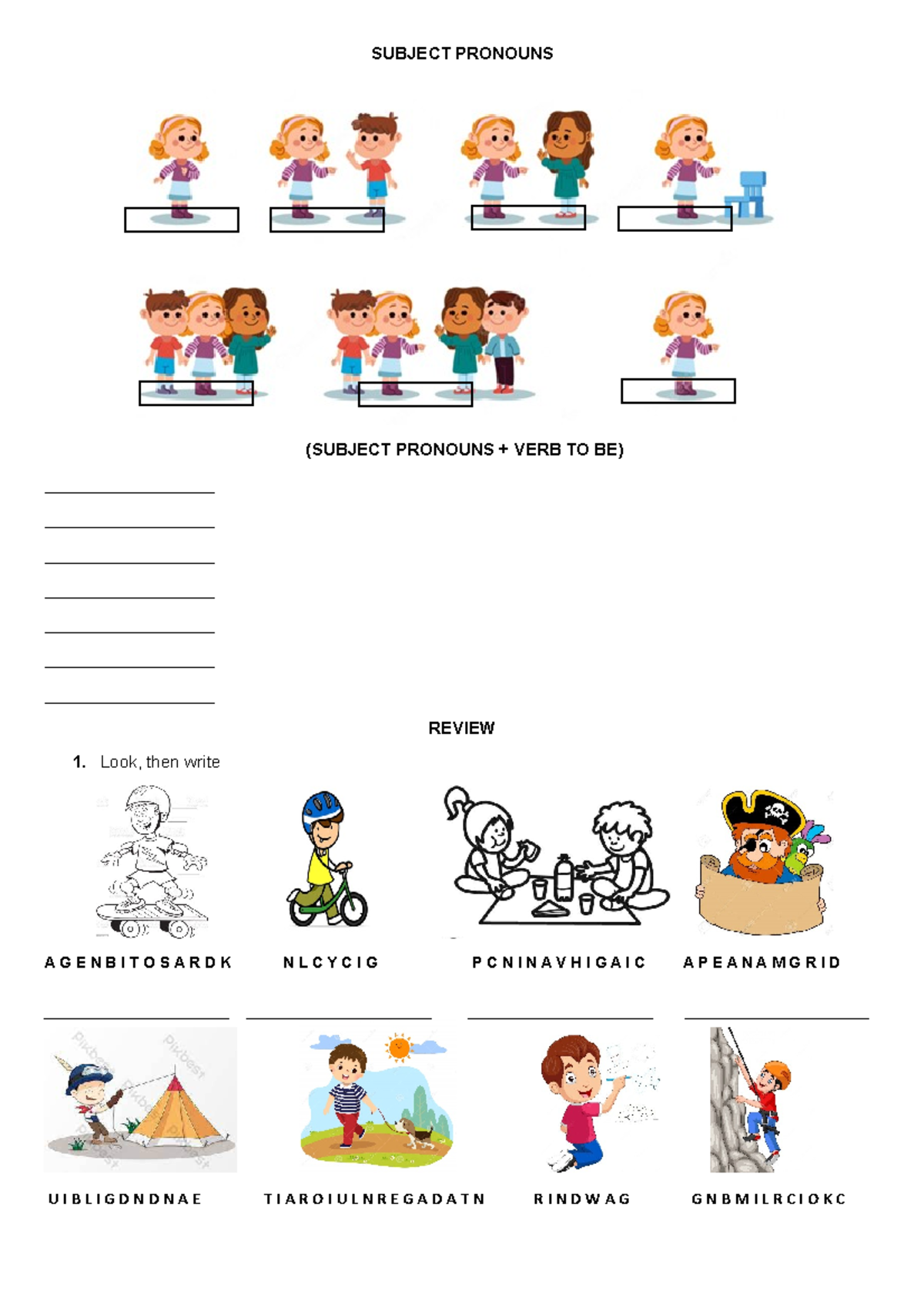Repaso Ingles - SUBJECT PRONOUNS (SUBJECT PRONOUNS + VERB TO BE ...