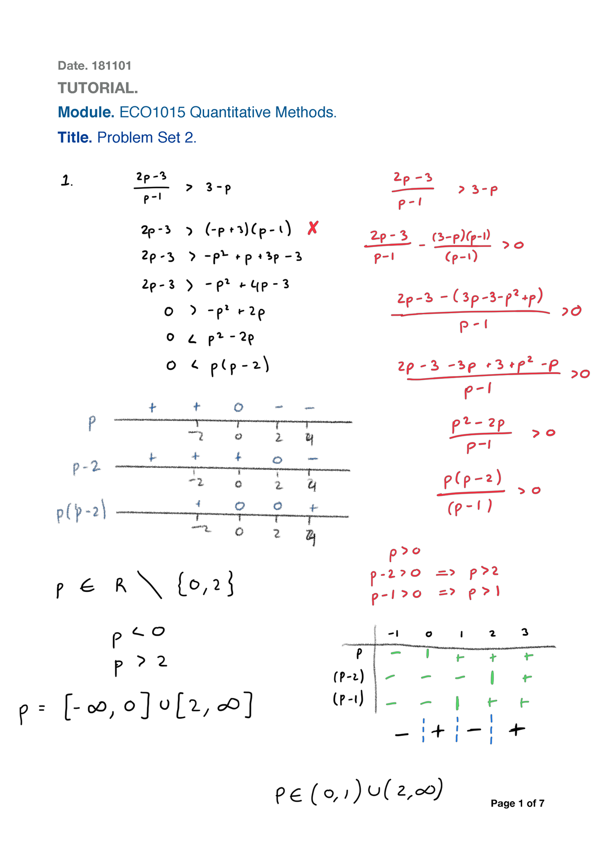 181101-ECO1015-2-TUTO-B-Problem Set 2 - Date. 181101 TUTORIAL. Module ...