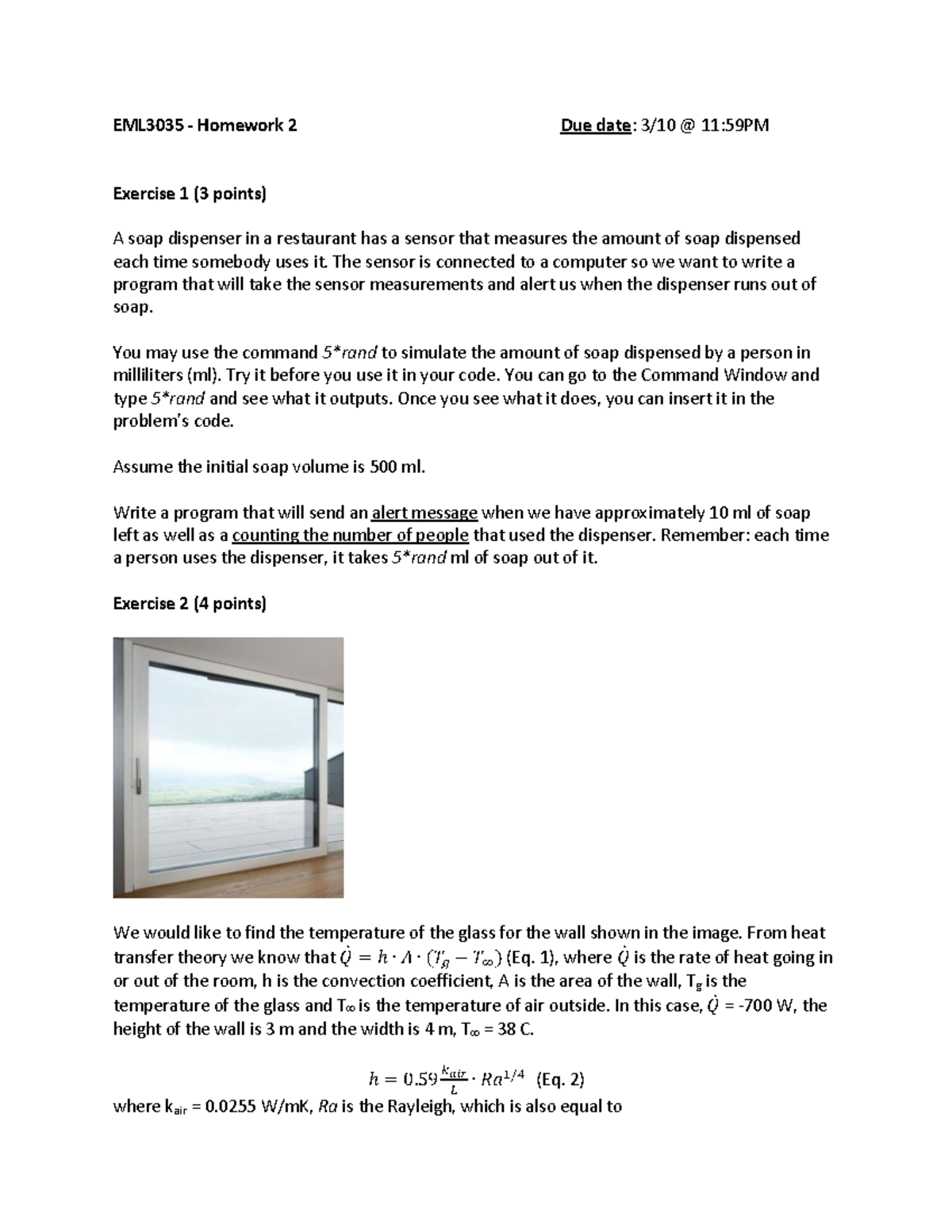 Homework+2+-+W - Lecture notes 3 - EML3035 - Homework 2 Due date : 3/ ...