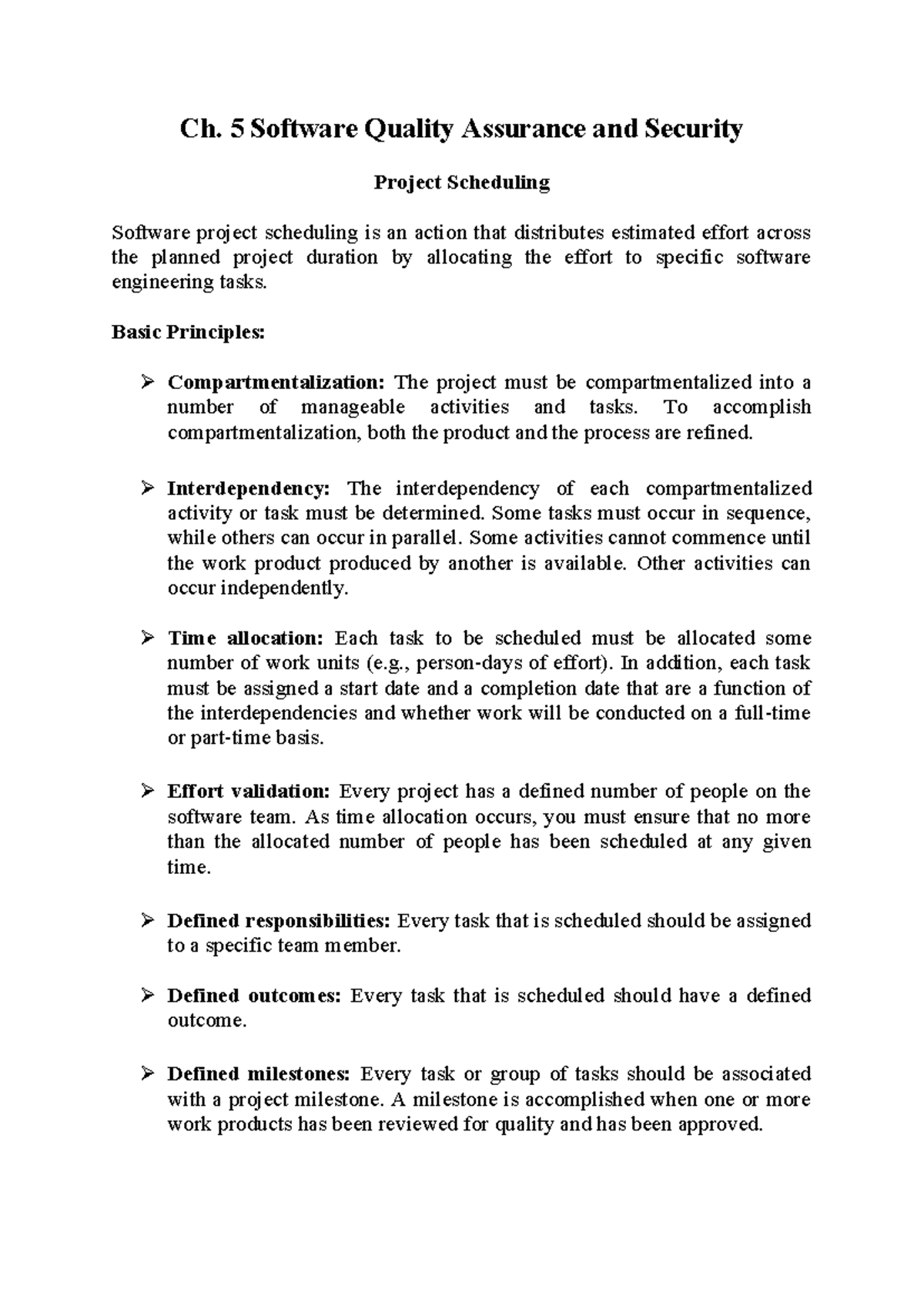 CH 5 I Scheme - Software engineering - Ch. 5 Software Quality Assurance ...