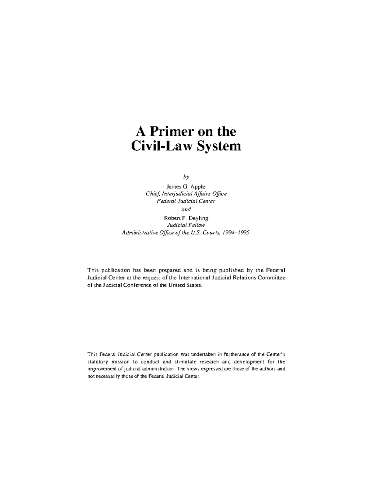 Primer on the Civil Law System - A Primer on the Civil-Law System by ...
