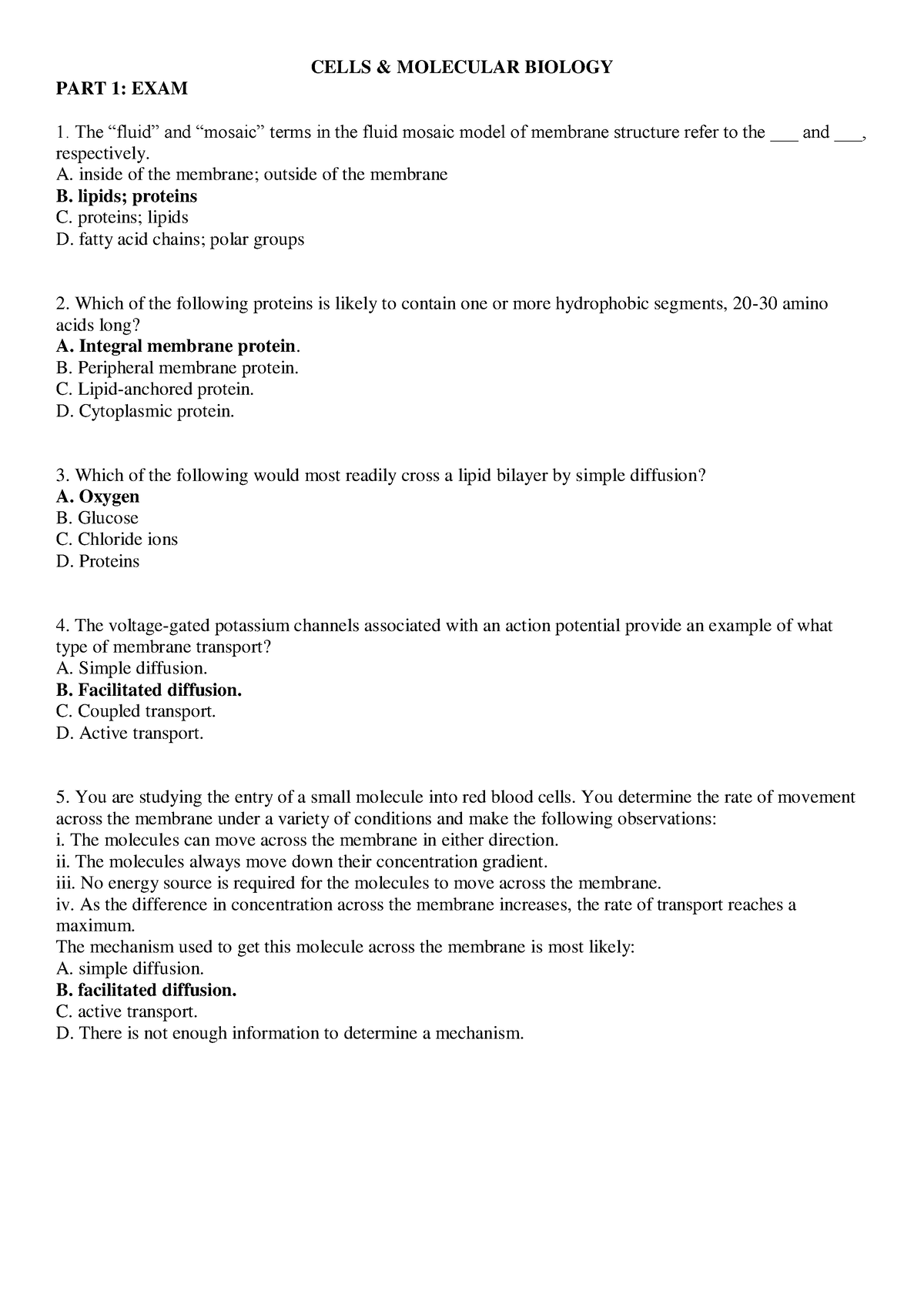 CELL Molecular Biology MCQS CELLS MOLECULAR BIOLOGY PART 1 EXAM   Thumb 1200 1698 