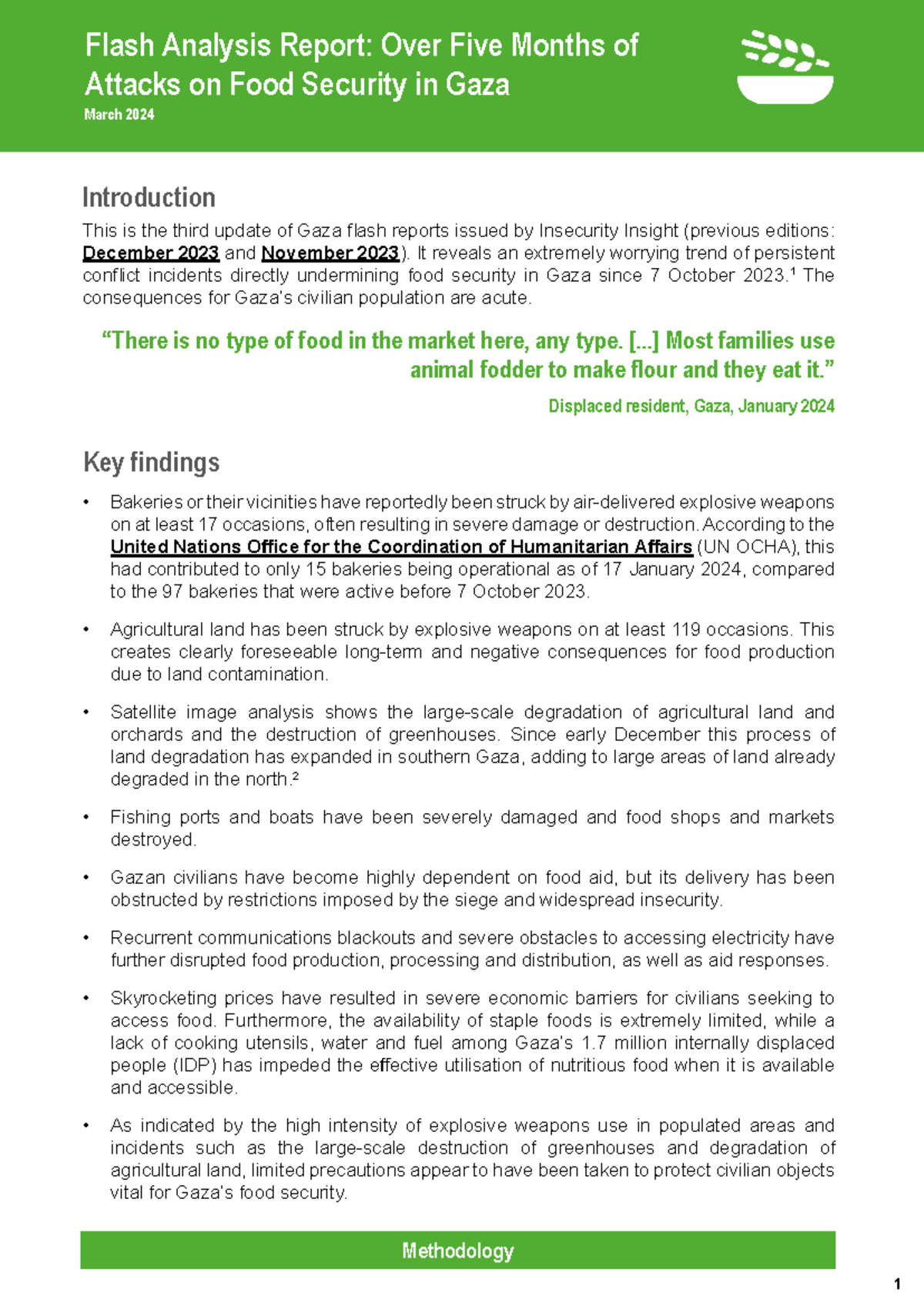Flash Analysis Over Five Months of Attacks on Food Security in Gaza ...
