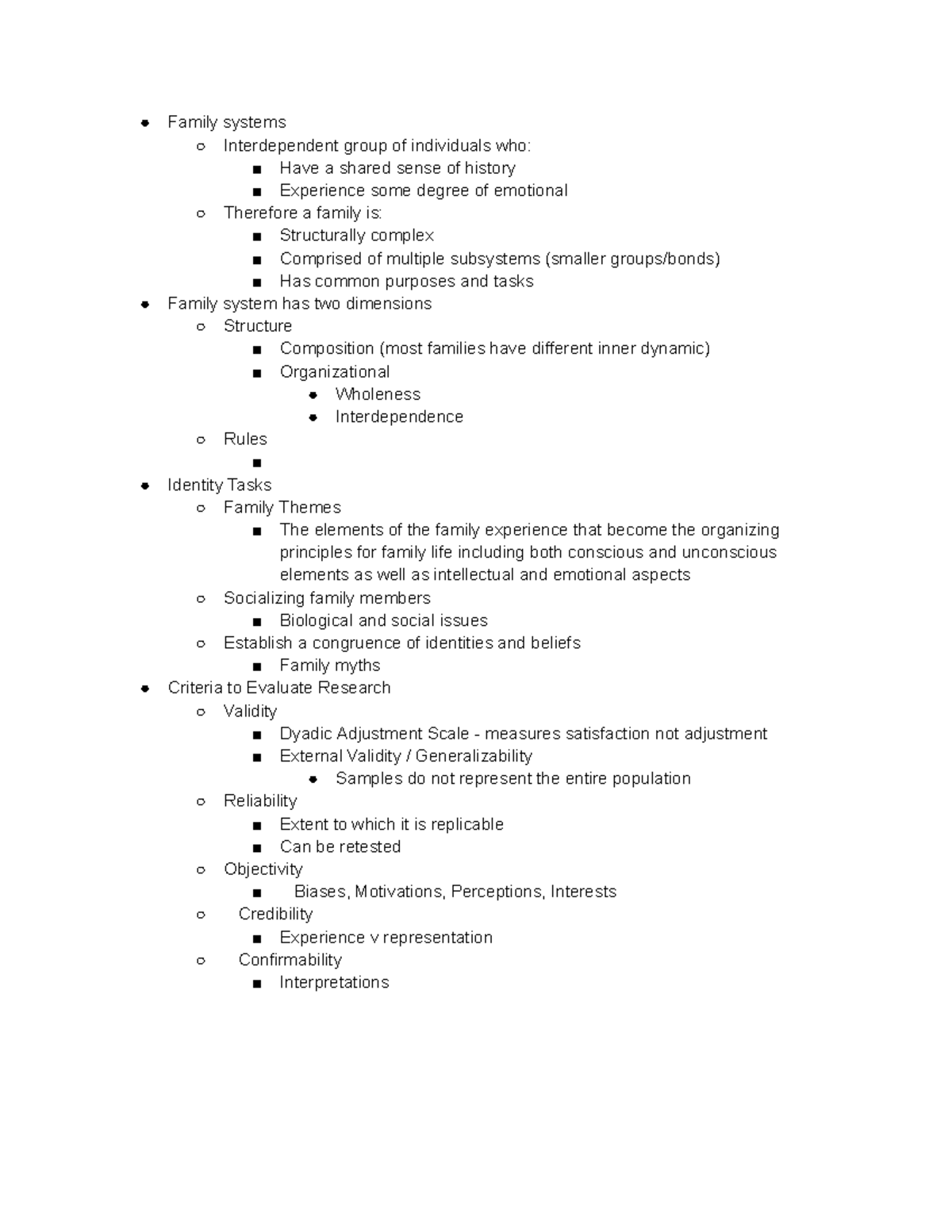 HDFS 1070 Notes - Family Systems Interdependent Group Of Individuals ...