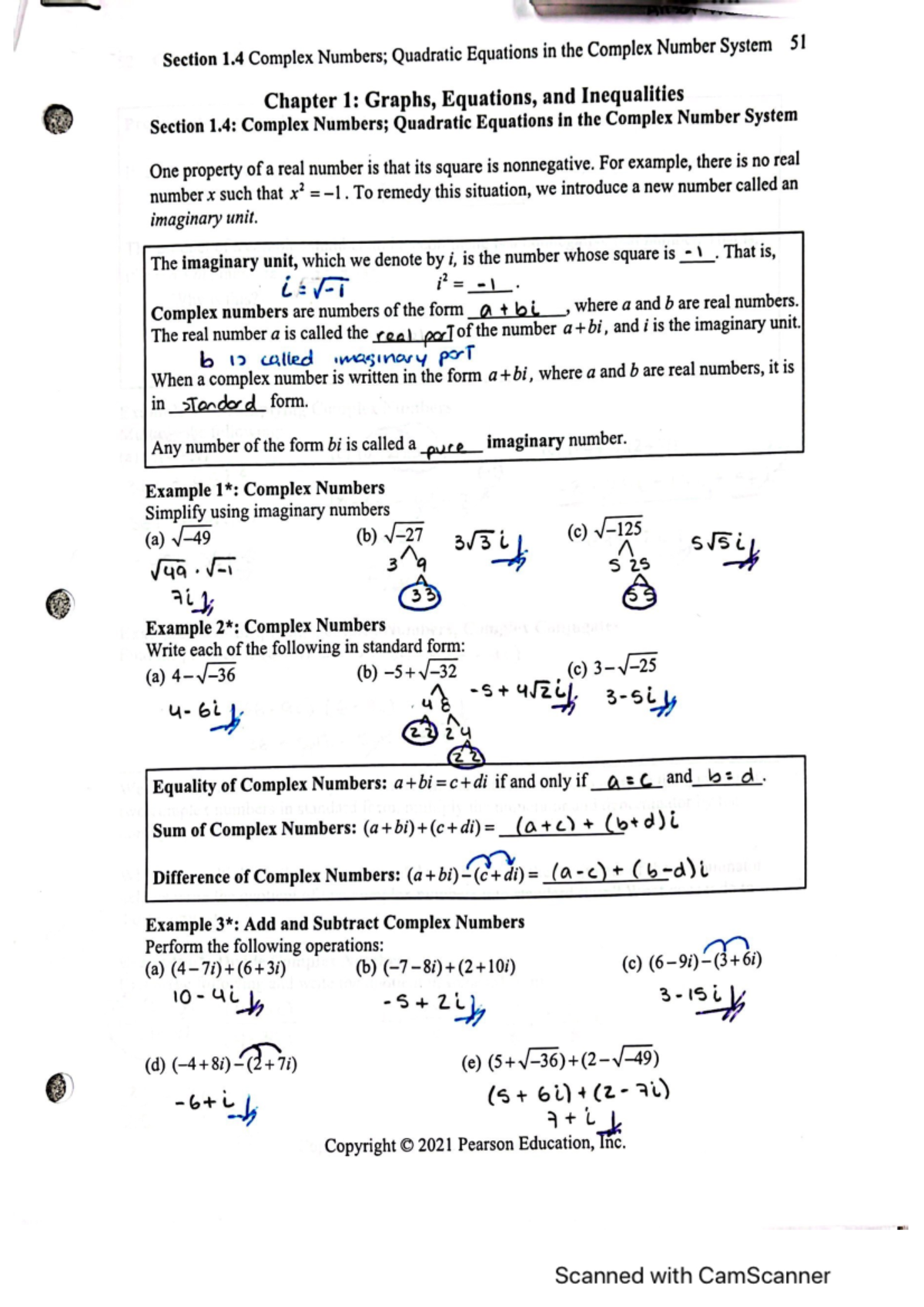 Math 131 College Algebra 1 - Section 1 Complex Quadratic Equations In ...