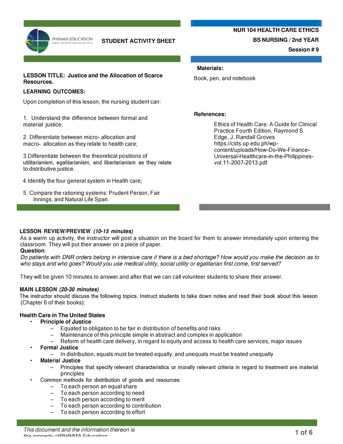 Bioethics SAS9 - Module - This Document And The Information Thereon Is ...