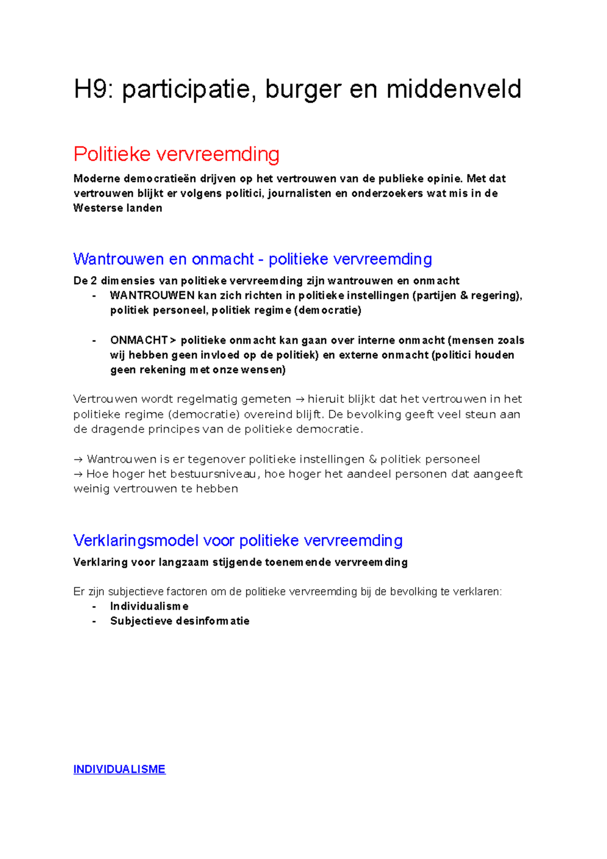 H9 Participatie, Burger En Middenveld - H9: Participatie, Burger En ...