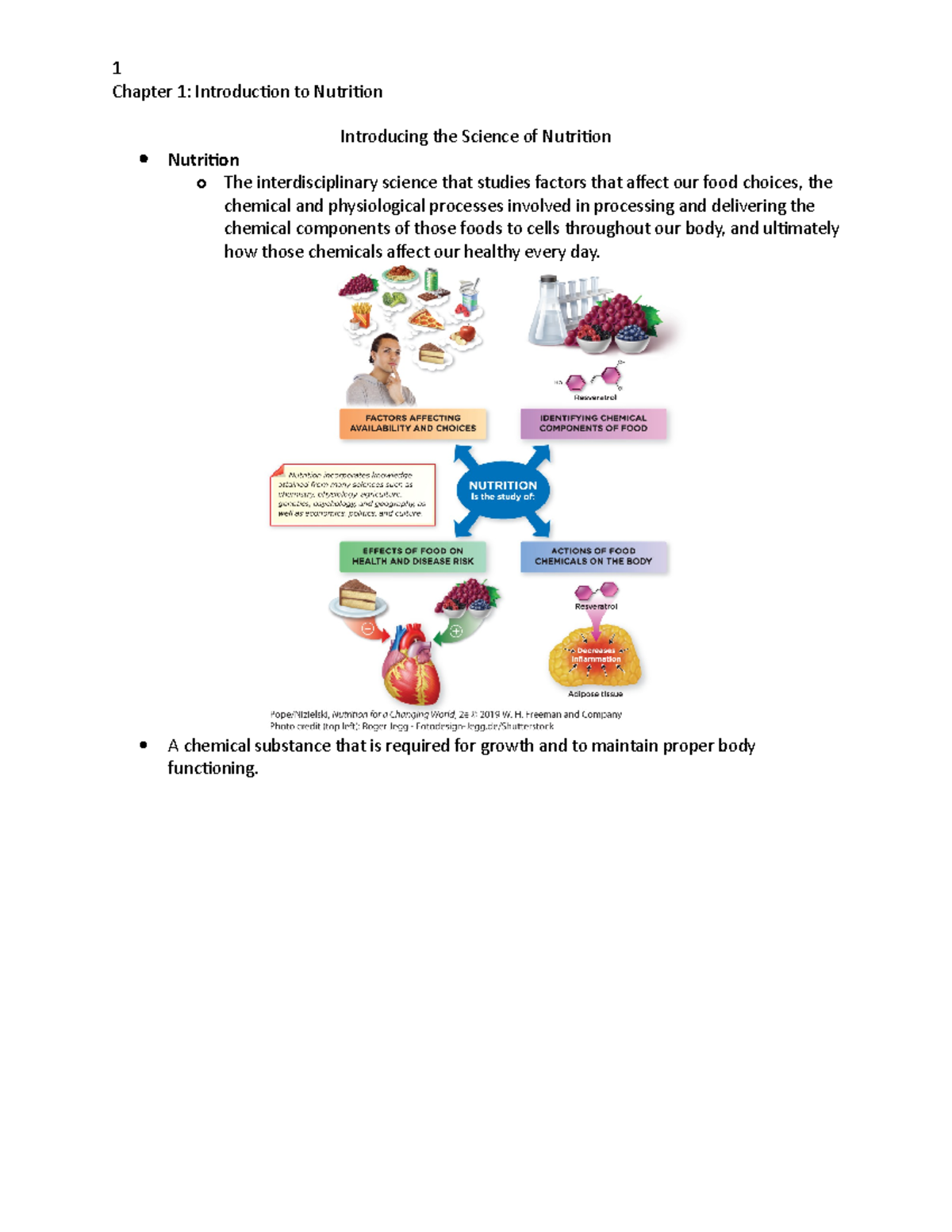 Chapter 1 Notes -NTDT200 - Chapter 1: Introduction To Nutrition ...