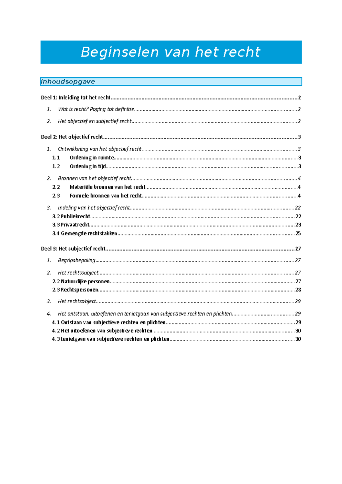 Samenvatting Beginselen Van Het Recht 21'-22' - Beginselen Van Het ...