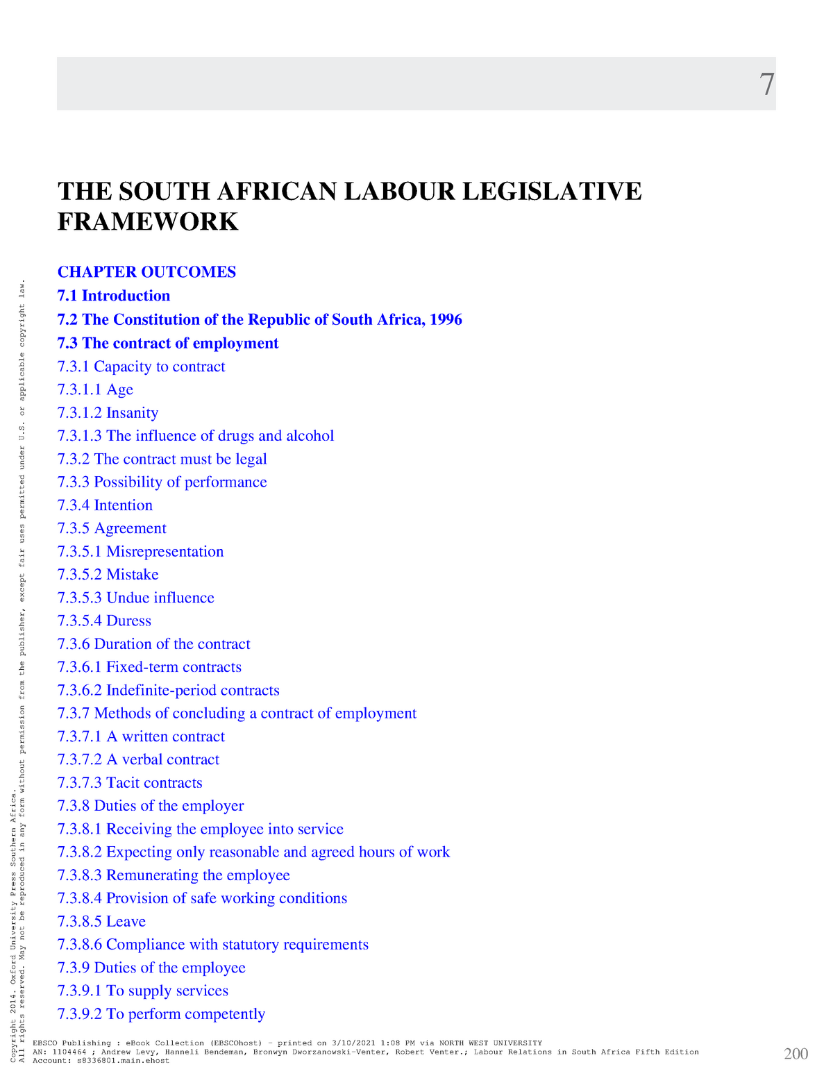 labour law research topics in south africa