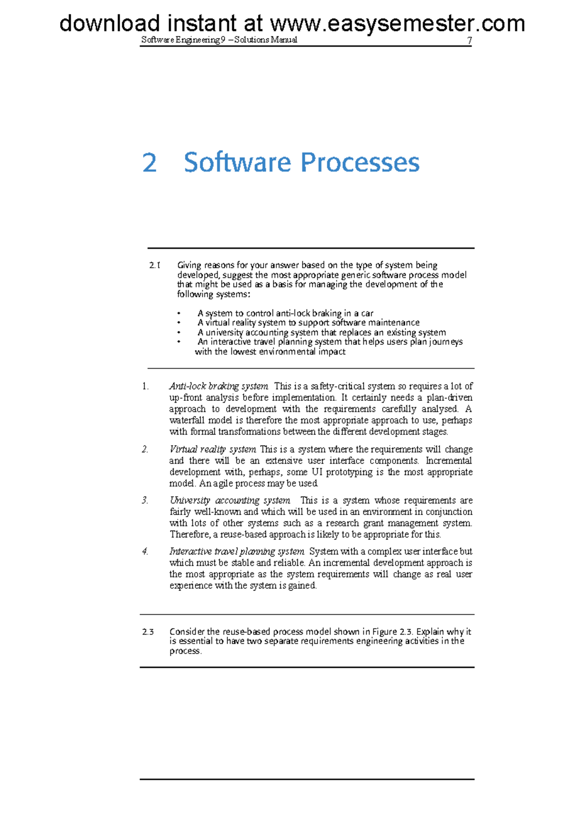 Solution Manual For Software Engineering Software Engineering 9