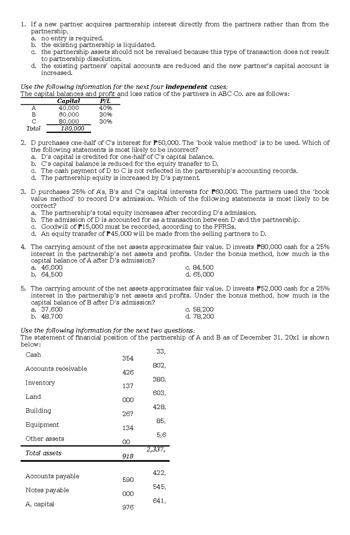 Dissoliq-PART - Dissolution and Liquidation - If a new partner acquires ...