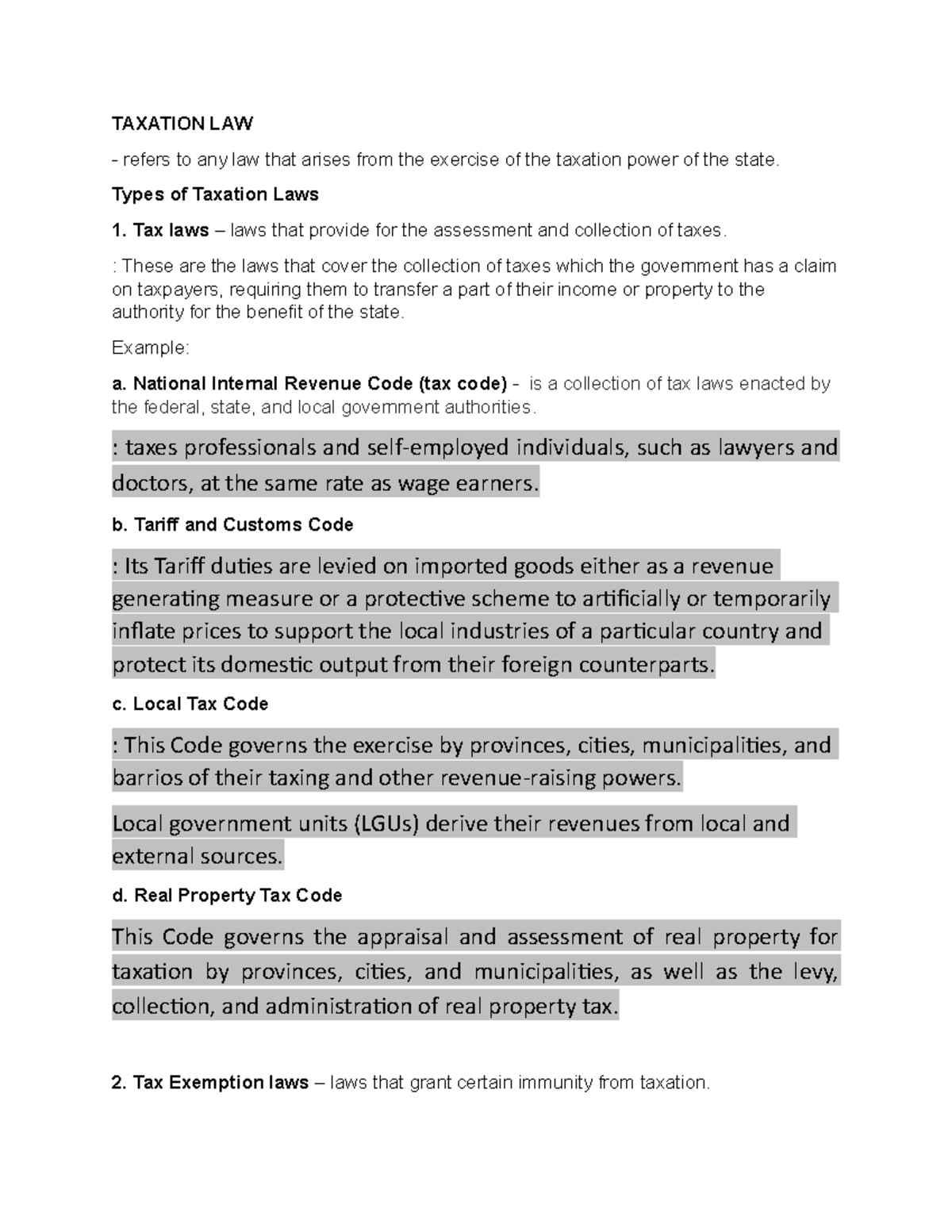 Chapter 2 - Taxation - Reference. Usable. Informative. - TAXATION LAW ...