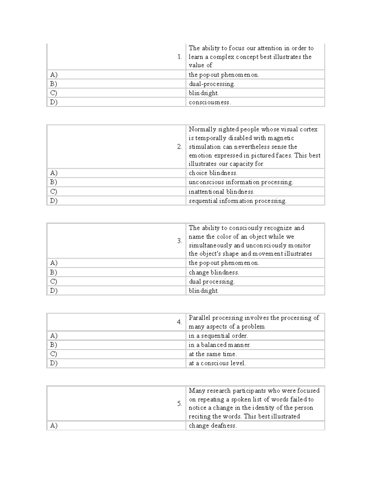 TB1 Chapter 3- Web Quiz 2 - 1. The Ability To Focus Our Attention In ...