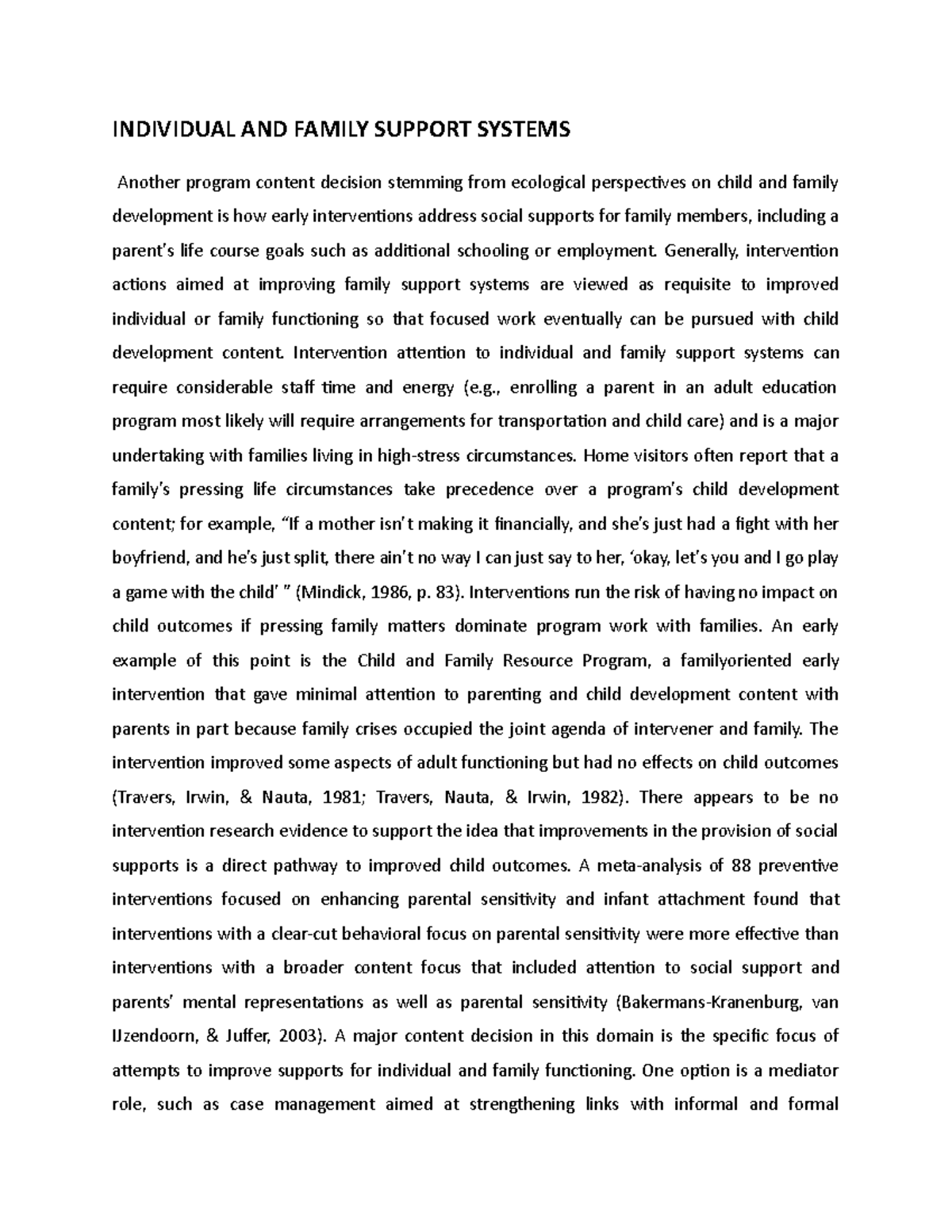 Individual AND Family Support Systems - INDIVIDUAL AND FAMILY SUPPORT ...