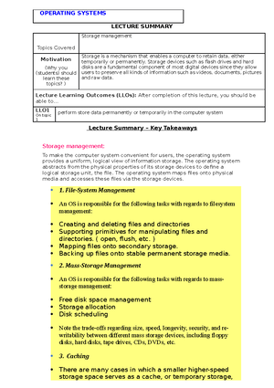 Stem calls, Types of system calls - LECTURE SUMMARY Topics Covered ...