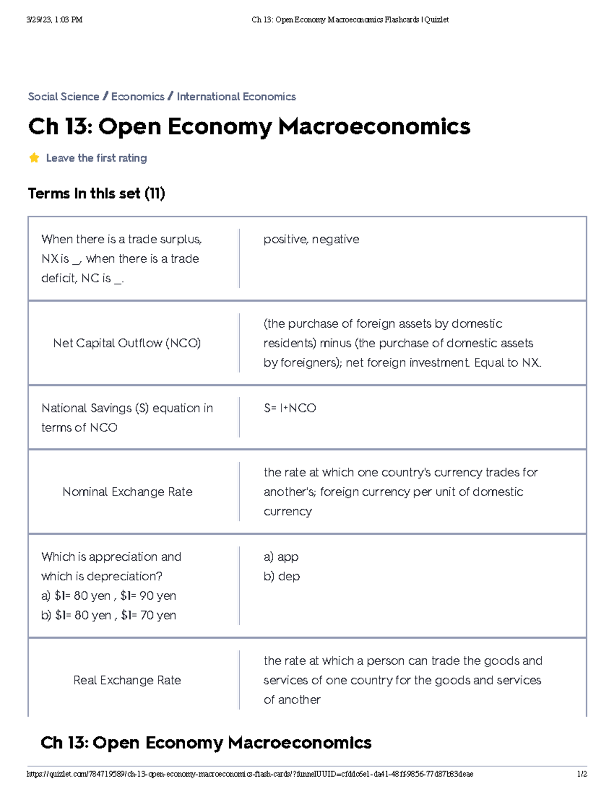 Ch 13 Open Economy Macroeconomics Flashcards Quizlet positive