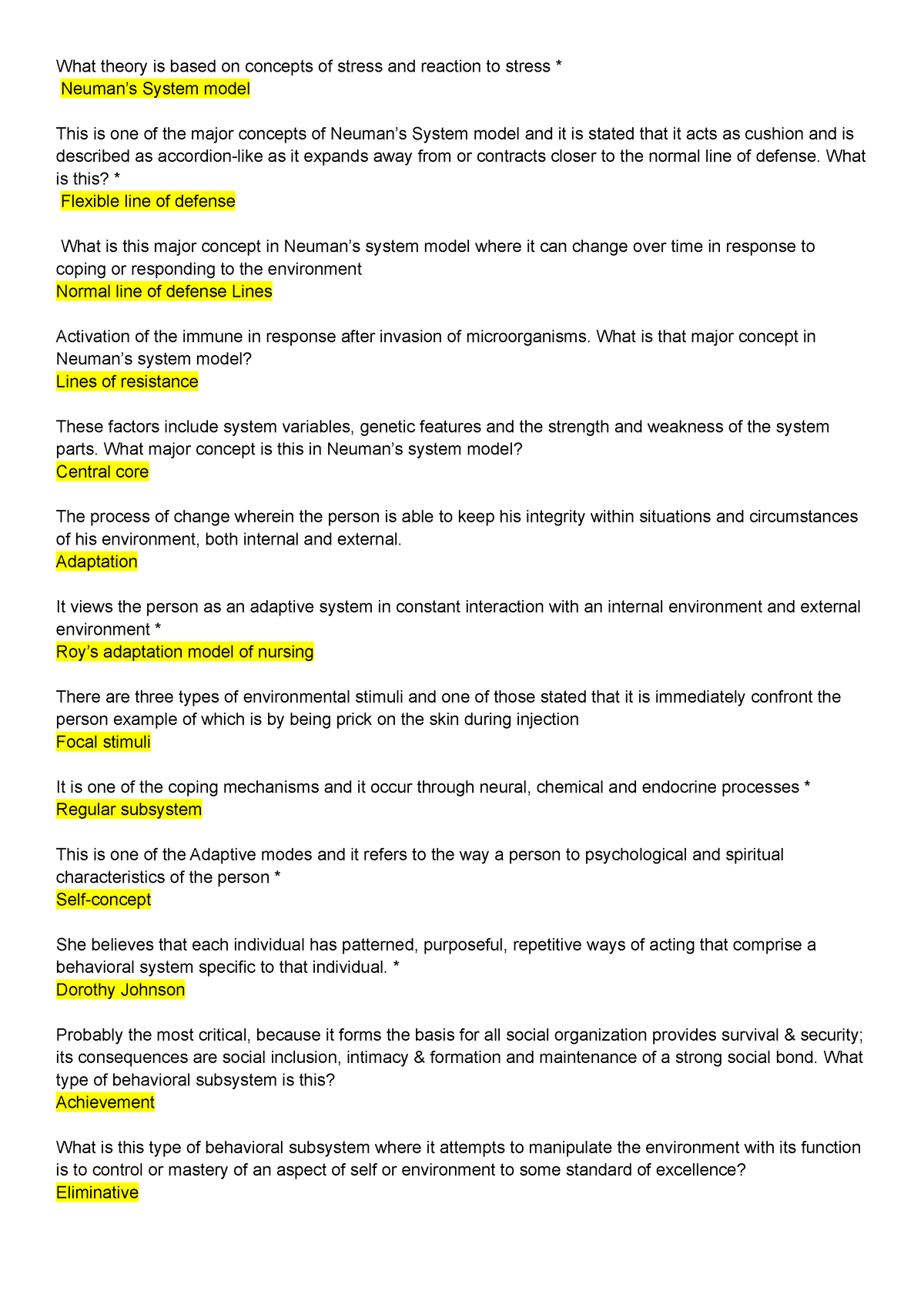 Untitled-document - Notes - What Theory Is Based On Concepts Of Stress ...