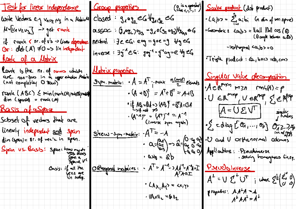 CV Cheat Sheet - Computer Vision II: Multiple view geometry - Studocu