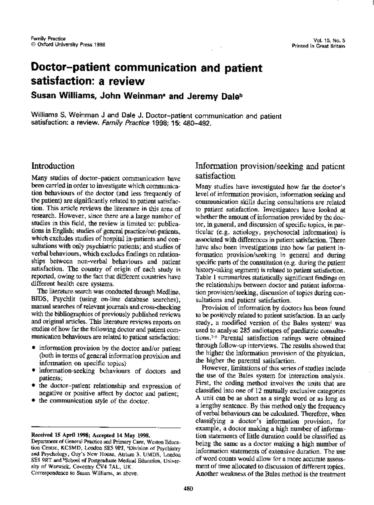 480 Scientific article Medical Psychology Studocu