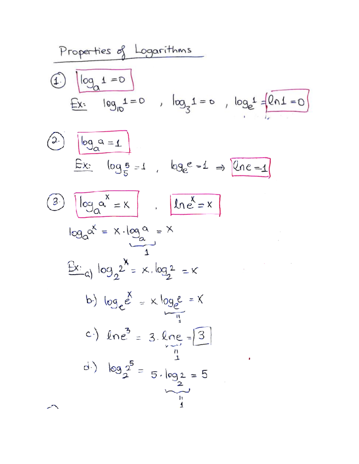 10 properties of logarithms - Discrete Mathematics - Studocu