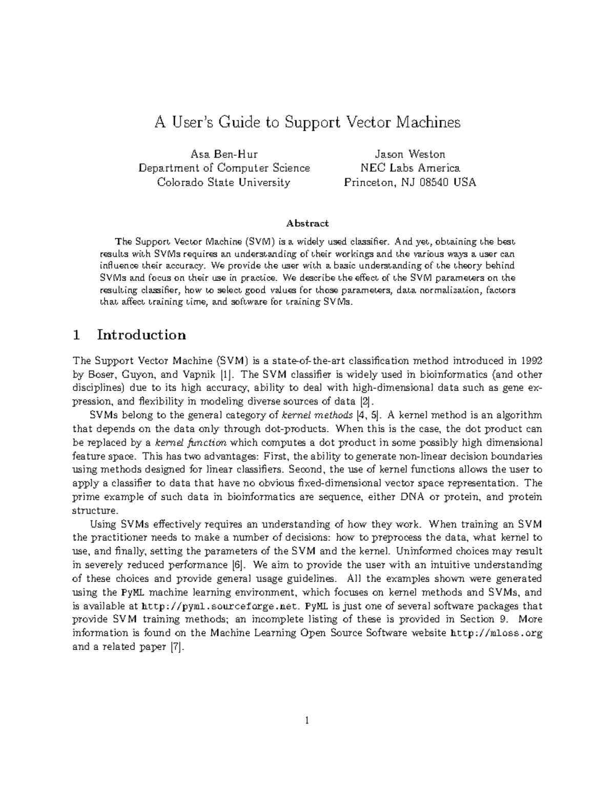 SVM - Support vector machine - A User’s Guide to Support Vector ...