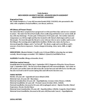 Assignment Neurological:Musculoskeletal Systems SOAP Note - Emily ...