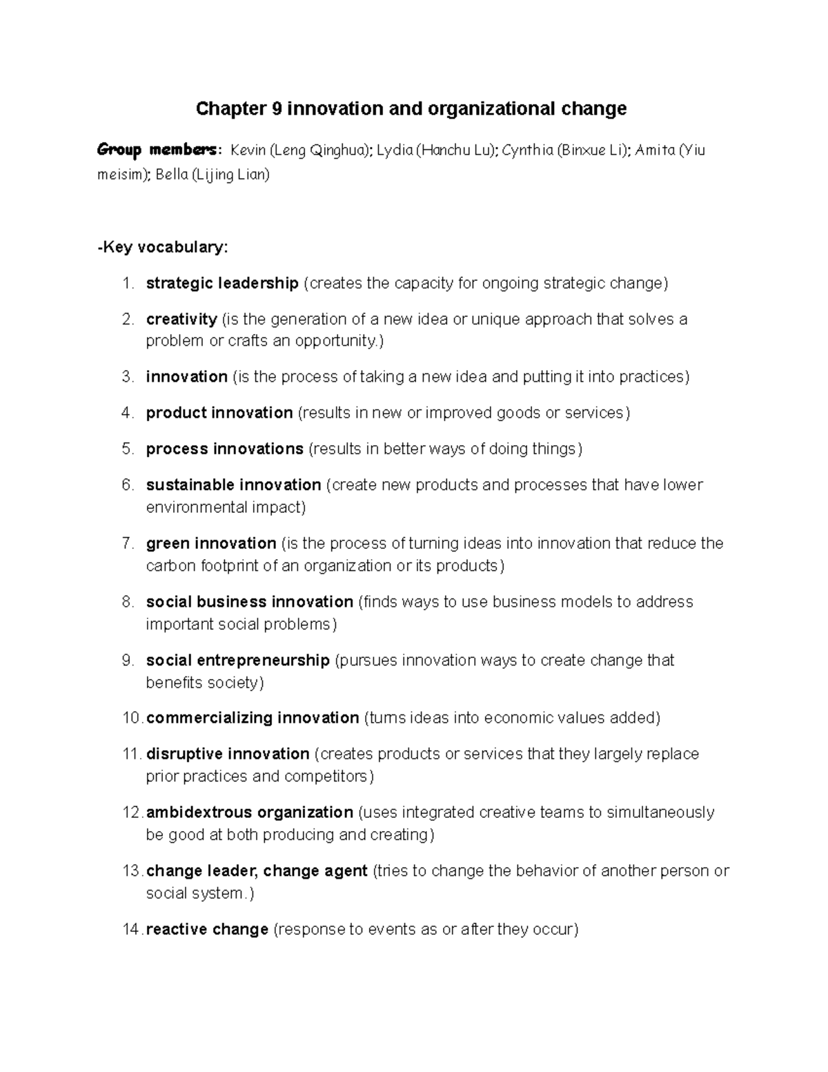 Chapter 9 ADM 1100 INTRODUCTION TO BUSINESS MANAGEMENT - Chapter 9 ...
