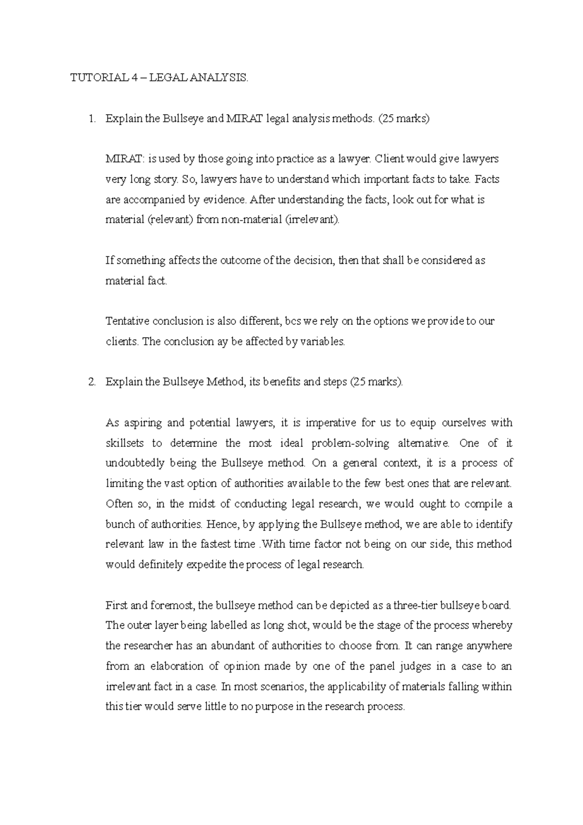 Tutorial 4 Legal Skills Tutorial 4 Legal Analysis Explain The Tutorial 4 Legal Skills Tutorial 4 Legal Analysis Explain The