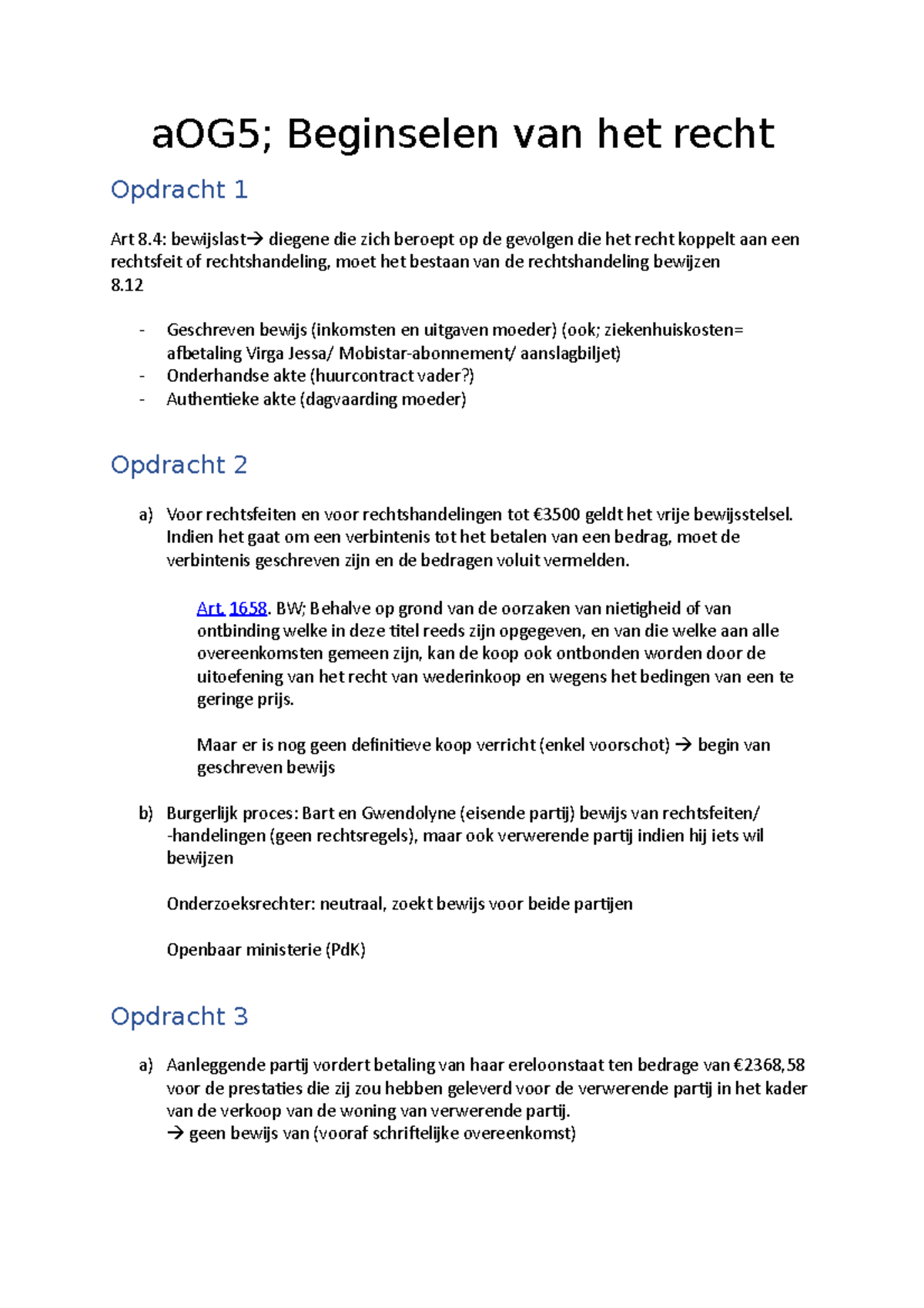 OG5; Bgv R - OG5 - AOG5; Beginselen Van Het Recht Opdracht 1 Art 8 ...