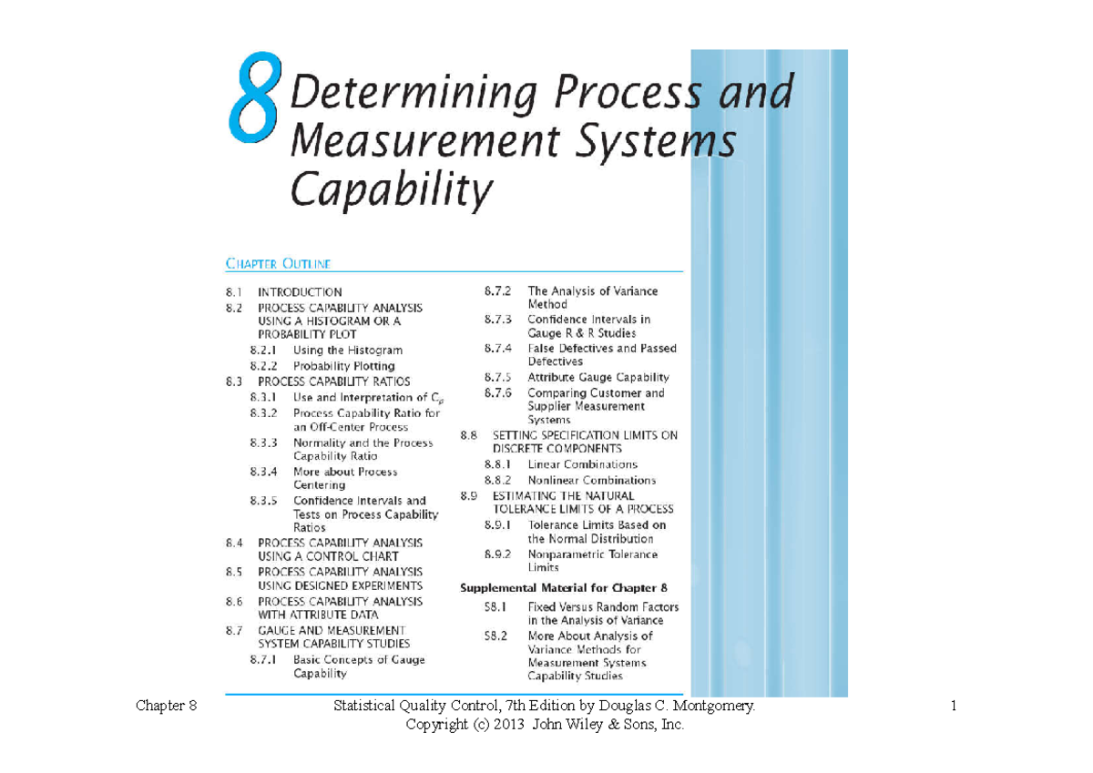 Chapter 4- Process Capability - Chapter 8 Statistical Quality Control ...