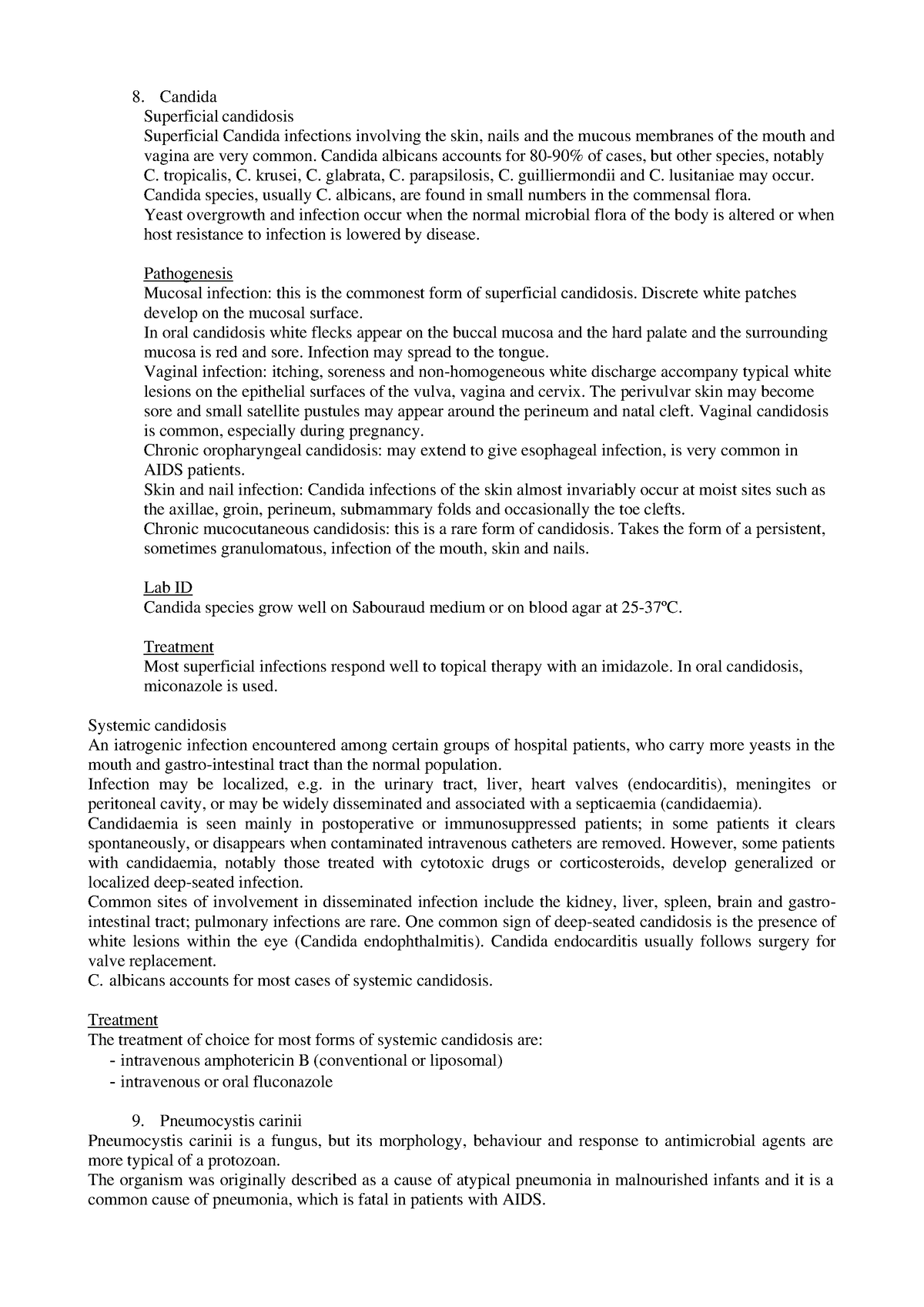 General Bacteriology IV-41 - Candida Superficial candidosis Superficial ...