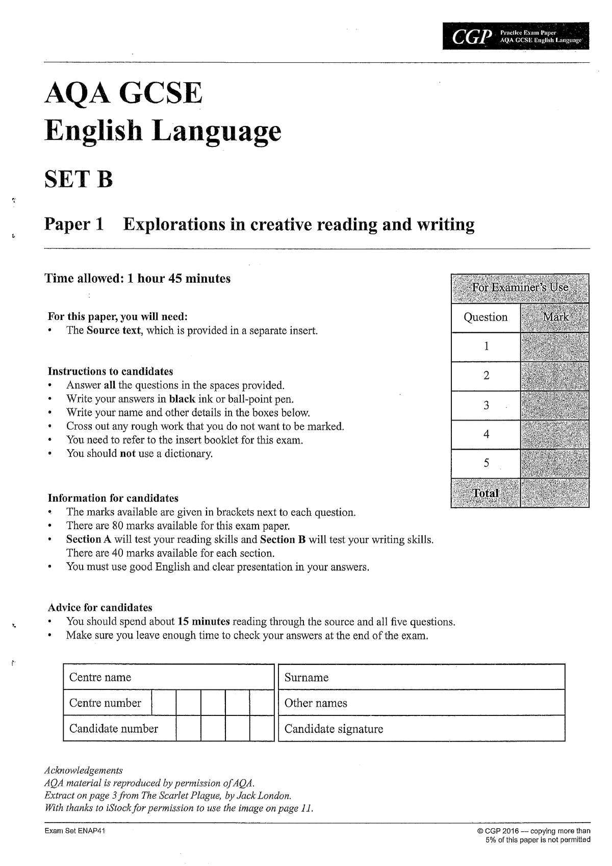 Practice paper 1 scarlet plague - ENGL1021 - Studocu