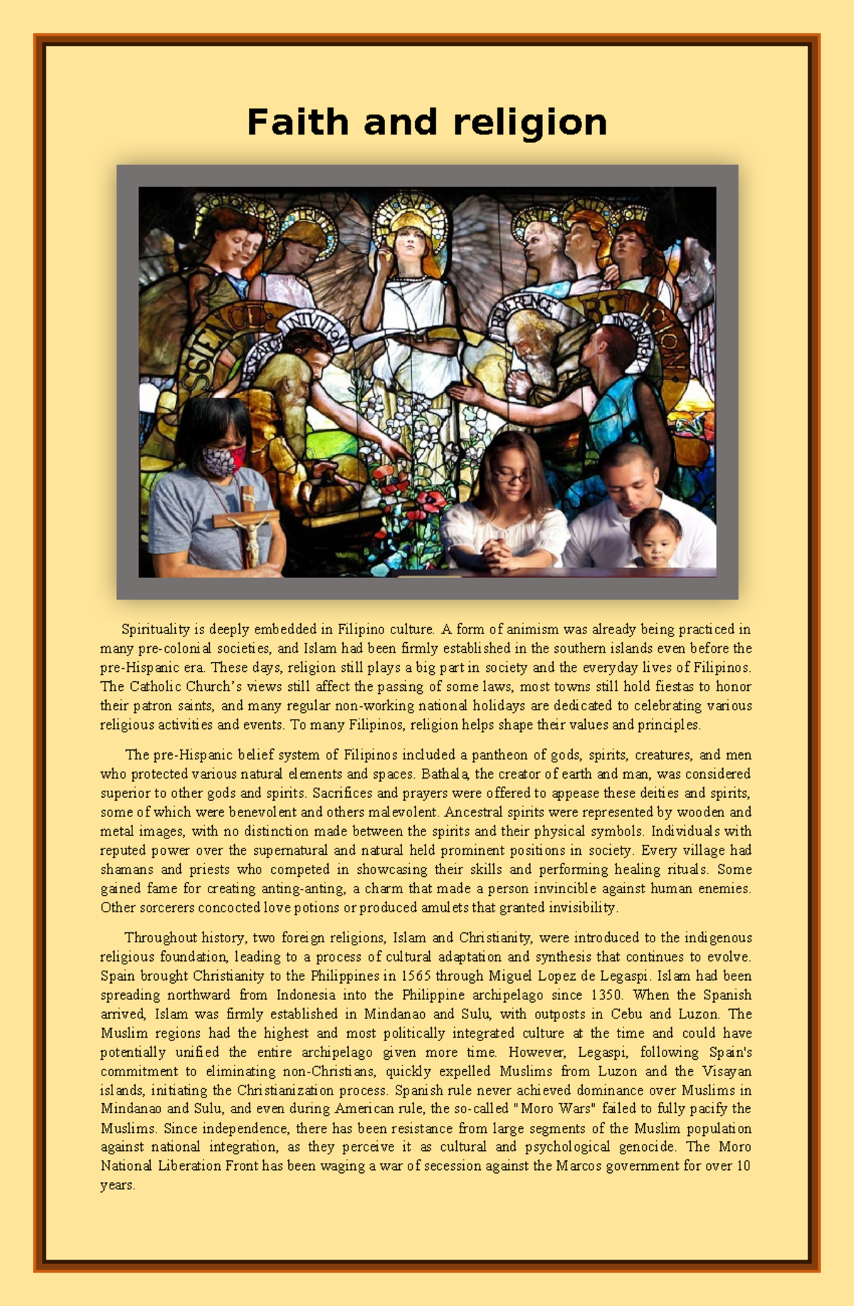 Faith and religion - Hospitality - Faith and religion Spirituality is ...