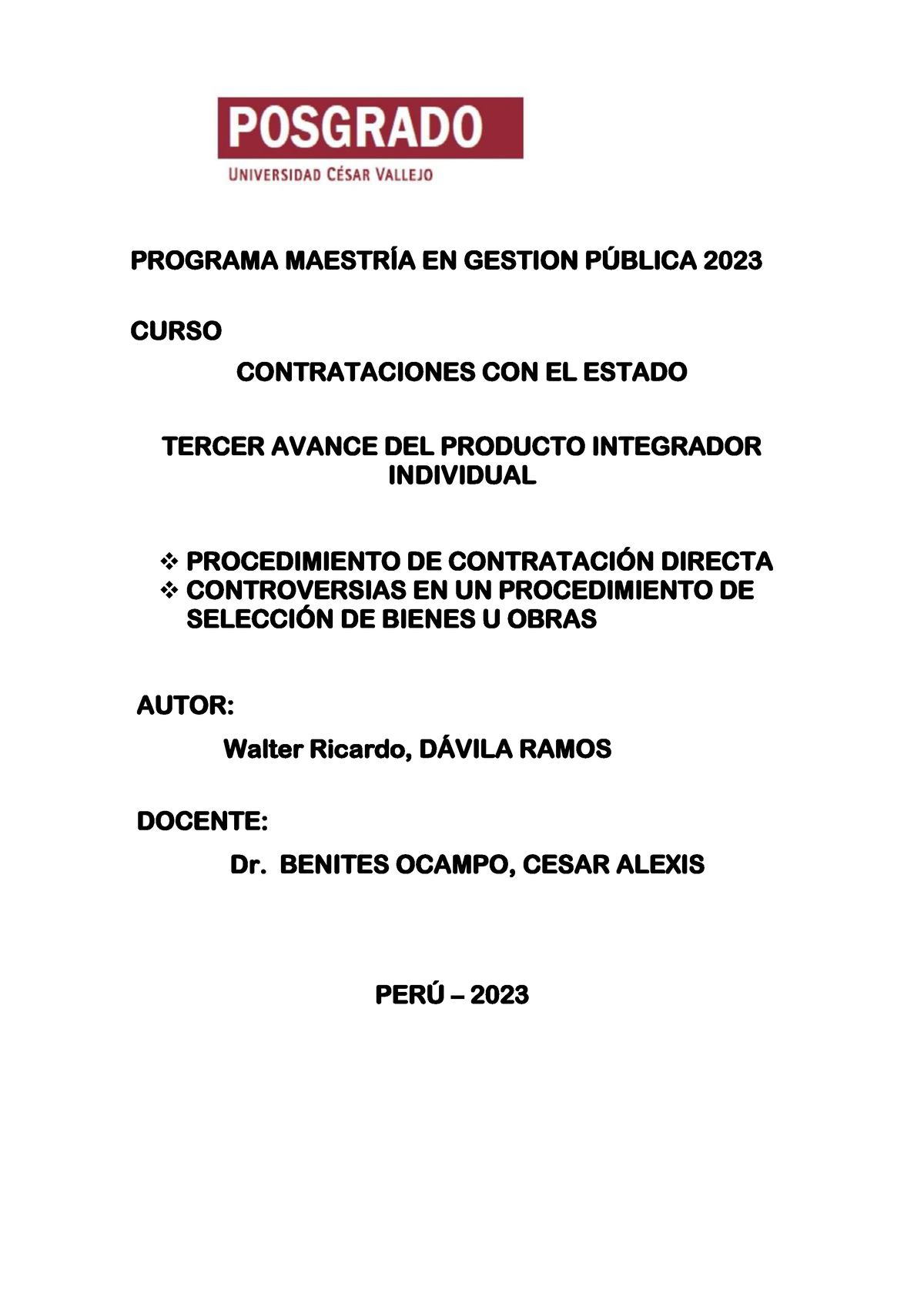 IPI Contrataciones 3°Semana - PROGRAMA MAESTRÍA EN GESTION PÚBLICA 202 ...