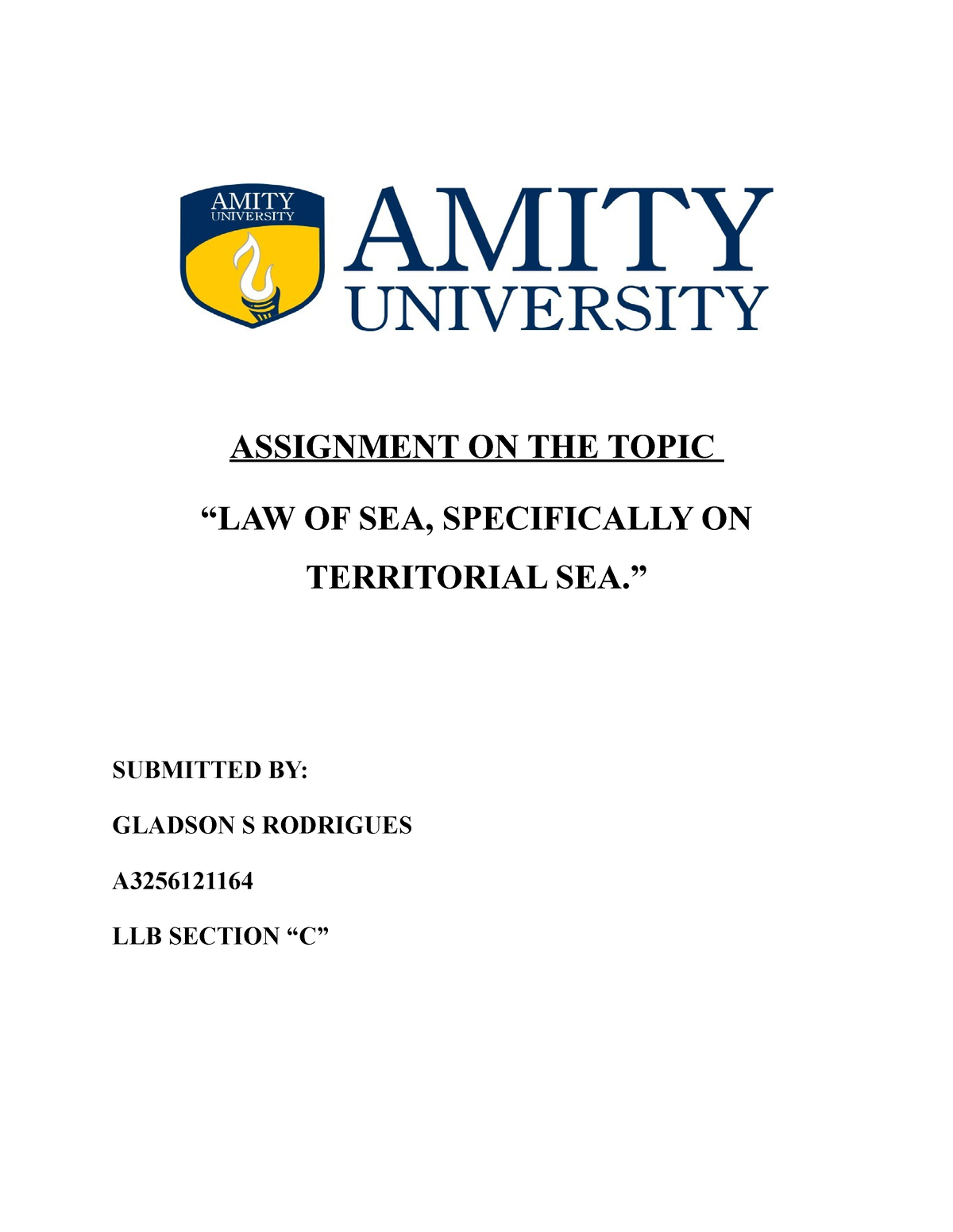 assignment on law of sea