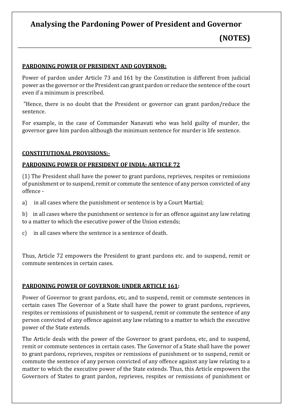 President V Governor (Pardoning Power) - Analysing The Pardoning Power ...