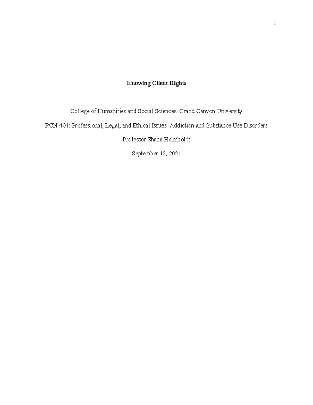Knowing Client Rights - Knowing Client Rights College of Humanities and ...