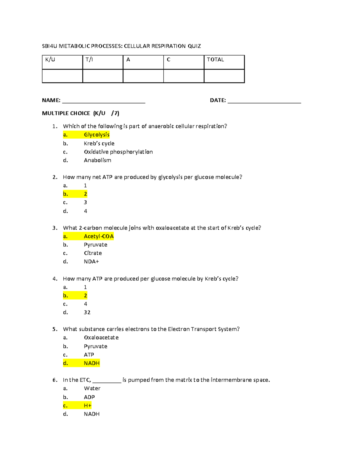 Aug Sbi U Answers Quiz Sbi U Metabolic Processes