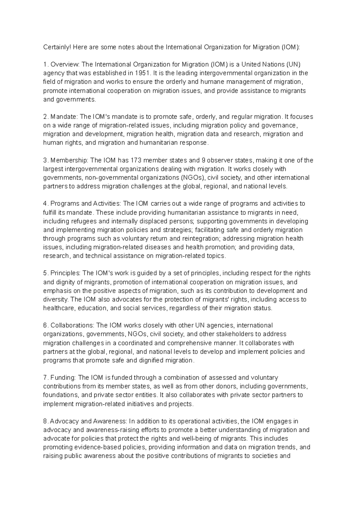 International Organization for Migration - It is the leading ...