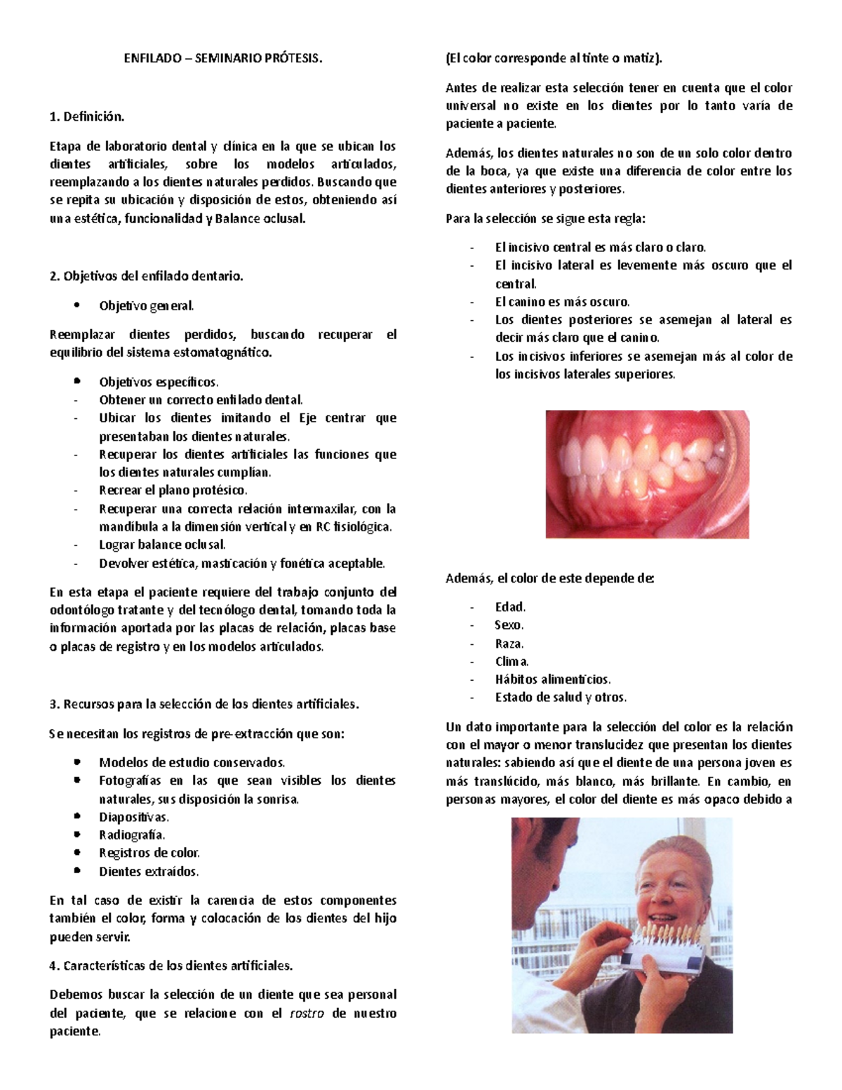 Enfilado prótesis - ENFILADO – SEMINARIO PRÓTESIS. Definición. Etapa de ...