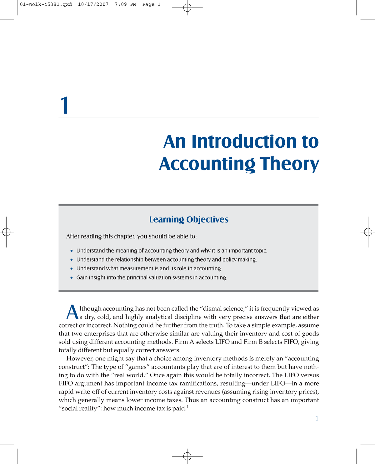 17542 Chapter 1 1 An Introduction To Accounting Theory Learning Objectives After Reading This 6594