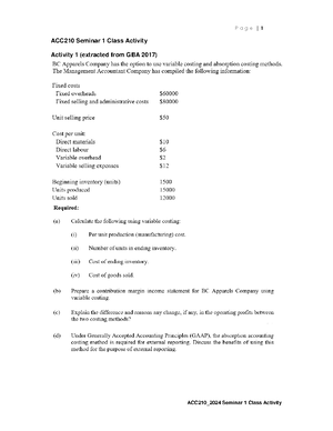 ACC210 Study Guide - Lecture Notes - Table of Contents Table of ...