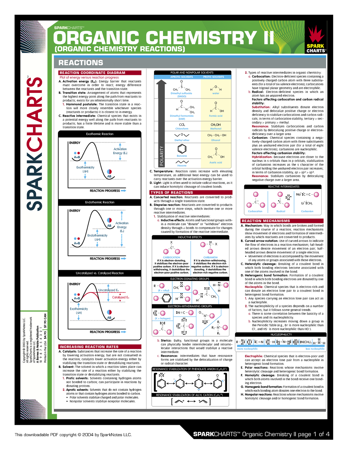 02.3 Chemistry (Organic Chemistry II) Spark Chart - ####### - Studocu