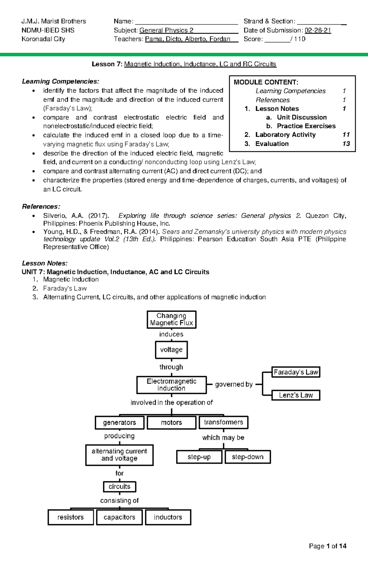 WEEK 11 Worktext Gnphys 2 Lesson 7 - NDMU-IBED SHS Subject: General ...
